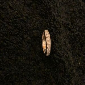 14ct White Gold Channel set Diamond Band.